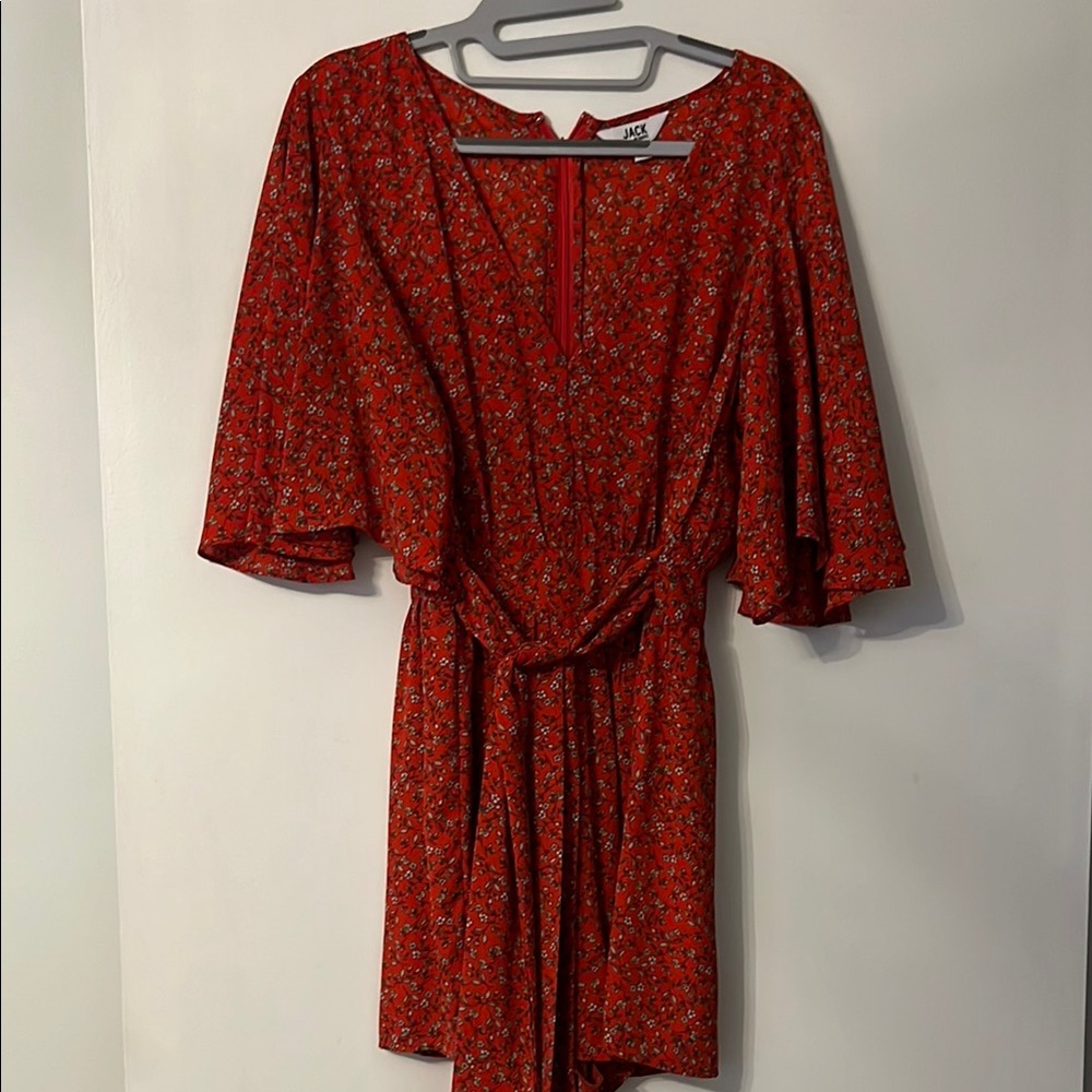 Lush Red Floral Romper